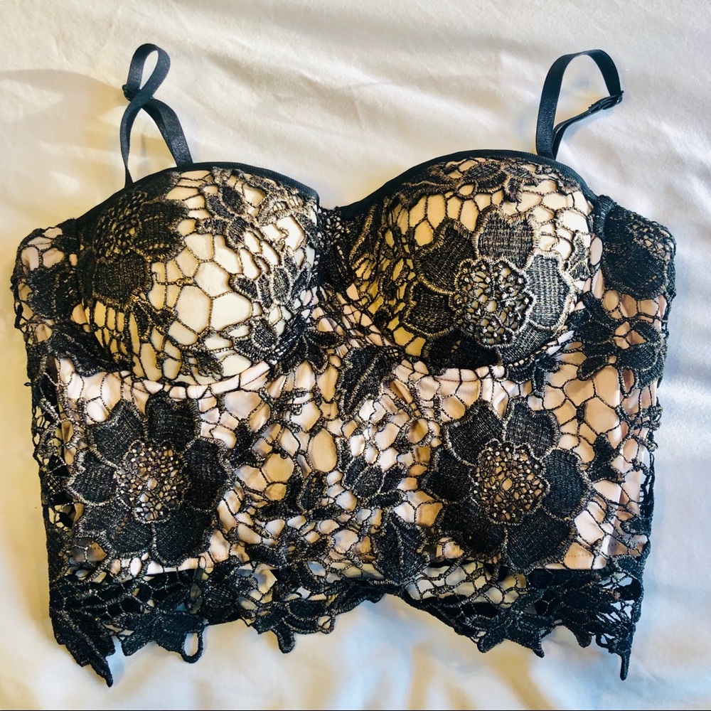 NWT Bebe Lace Crochet Bustier